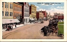 Postcard Adams Street Looking South from 3rd in Marion, Indiana picture