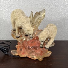Vintage Winter Frost Glacier Two Polar Bear LED Lamp European Plug (Untested) picture