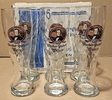 NEW Box Of 6 Hacher Pschorr Weisse Swirl Beer Glasses .5 Liter 9.5