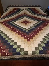 VTG Patchwork TRIP AROUND THE WORLD Bedspread Quilt JCPenny Full Queen 86”x100” picture