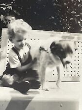 K9 Photograph Girl And Puppy Dog Best Friend 1940-50's Portrait picture