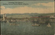 Kingston Jamaica Landing Pier c1910s Used Postcard picture