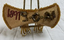Vintage Antique Beaded Whimsy, Canoe, Iroquois, 1897,  Hand Made, Boat picture