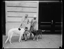 Photo:Two Women Dogs Street Scene 1920s Black and White Photo Print picture