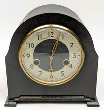 Vintage Smiths Enfield Mantel Clock Solid Oak Wood Case ~ FOR PARTS REPAIR picture