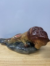 Vintage 1971 Ezra Brooks Lion on the Rock Heritage China Whiskey Decanter Empty picture