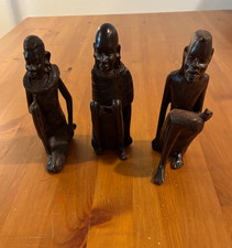 Vintage African Wood Carvings Set of 3 – David Muli Signed – Kenya picture