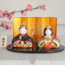 Japanese Hina Doll Set Vintage Style Hinamatsuri Display S Pottery Yakushigama picture