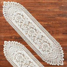 Lace Crochet Rectangular Table Runner, 2Pcs Boho Doilies 45*13.38 Table Dresser picture