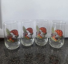Vintage 1970's Merry Mushroom 4.75” (10 oz) - Set Of 4 Glasses picture