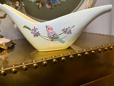 Vintage 1957 Hull Art Pottery Serenade S9 Window Box Planter - Blue & Pink Birds picture
