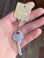 Ramada Inn Hotel Motel Room Key Fob & Silca Italy N 542 Key BRASS BRONZE Metal picture