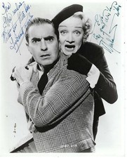 ACTORS MARLENE DIETRICH & TYRONE POWER, SIGNED VINTAGE PROMOTIONAL PHOTO picture