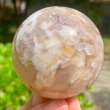 304G Natural Cherry Blossom Agate Sphere Quartz Crystal Ball Healing picture