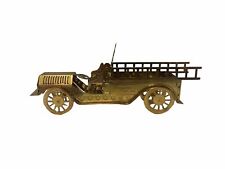 Gorham Brass Fire Engine Truck No. 150 Christmas Ornament Gold Toned Vintage picture