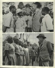 1954 Press Photo Kenya Governor, Sir Evelyn Baring thanks African leaders picture