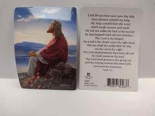 Christ at Dawn Warner Sallman GLOSSY Pocket - Psalm 121 -  Prayer Card picture