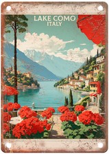 Vintage Lake Como Italy Retro Look Travel Poster Metal Sign T3190 picture