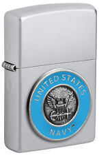Zippo United States Navy® Emblem Satin Chrome Windproof Lighter, 48975 picture