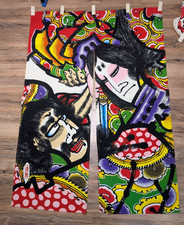 Vintage Japanese Noren Doorway Curtain Tsugaru Art Samurai Hanging Textile picture