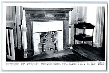 Ft. Gage Illinois IL RPPC Photo Postcard Pierrie Menard Interior Chimney c1950s picture