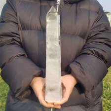 2.99lb Natural Clear Quartz Obelisk Energy Cystal Point Wand Tower Reiki Healing picture