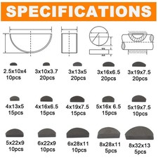 200pcs Metric Woodruff Key Kit - 15 Sizes, Carbon Steel picture