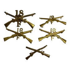 Vintage WW1 Crossed Rifle Pins (18th Infantry) picture