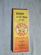 Vtg White Rose Motor Oil Road Map 1950's Quebec Maritime Sign Gas picture