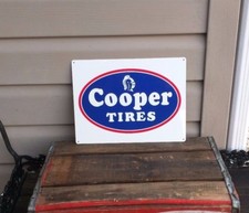COOPER TIRES Metal Sign Advertising Repair Shop Logo Mechanic Garage 9x12 50084 picture
