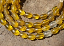 Golden Yellow Bohemian Trade Beads (9-10mm) Rustic Glass (3078A017) African picture