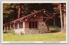 Vintage Washington State Deception Pass Park Community Kitchen Postcard picture