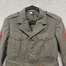 Vtg WW2 US Marines Wool Coat 1944 Vintage Military Uniform Jacket College Hall picture