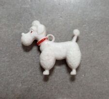 VINTAGE 1960s White And Red POODLE w/ COLLAR PLASTIC GUMBALL CHARM picture