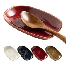 QNMUSUNC Ceramic Spoon Rest for Stove Top, Holder 5.1*3.3*0.9 in, Red picture