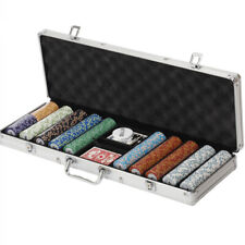 500ct. Las Vegas Poker Club 14g Clay Poker Chips Set with Aluminum Case  picture