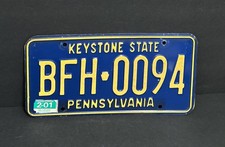 Vintage 2001 Pennsylvania License Plate w/Original Sticker — BFH 0094 picture
