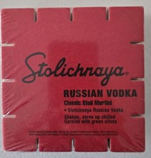 Vintage 2001 Stoli Vodka Bar Coasters Set of 24 Sealed Russian Vodka Stolichnaya picture