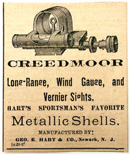 1877 George Hart Creedmoor Rifle Sights Advertisement Victorian Firearms NJ picture