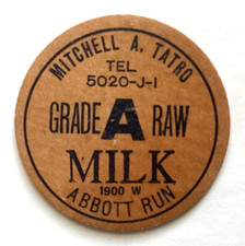 MITCHELL  A  TATRO  MILK  CUMBERLAND  RHODE ISLAND  RI  MILK BOTTLE CAPS picture