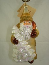 Ino Schaller Santa Ornament Vintage Glass Hand Painted Made in Poland  picture