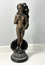 The Birth of Venus Statue Patinated Bronze Scallop Shell Base Goddess Aphrodite picture
