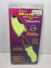 Vintage Blackie Collins The Buddy System Neck Knife Nos Made in US Neon Yellow picture