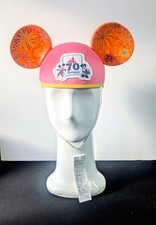 Disney Disneyland 70th Anniversary Cast Member Mickey Ears Hat Pink/Orange 2025 picture