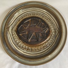 MCM Treasure Craft Stoneware Brutalist Plate Robert Maxwell Style 10.75” picture