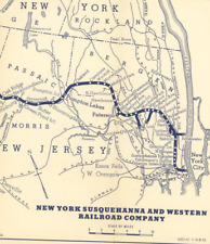 1953 Map New York Susquehanna & Western Railroad CO Trains Rand McNally picture