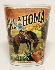 OKLAHOMA STATE MURAL SHOT GLASS SHOTGLASS picture