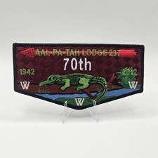 Aal-Pa-Tah Lodge 237 Florida 2012 70th Anniversary OA Flap Black Brder Scouting picture