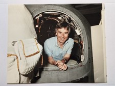 Signed Nasa Press Photo Of Astronaut astronaut Ulf Merbold posing near a... picture