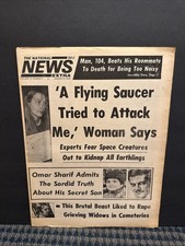 1974 Jan 6 National News Extra Newspaper,Flying Saucer Tried to Attack Me VRN10F picture